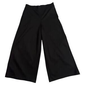 Adrianna Papell Black Cropped Wide Leg Pull On Pants Women’s M Stretch NWT